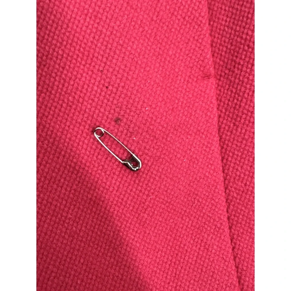 J. Crew Women's Hot Pink Wool Coat With Large Buttons Pleated Back Size 4 READ - Picture 9 of 10